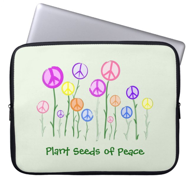 Funda Para Portátil Flores de signos de paz (Frente)