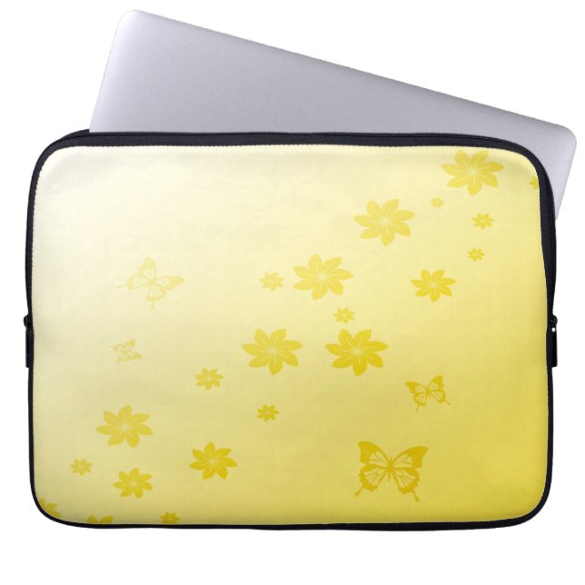 Funda Para Portátil Flores de sol en mariposas (Frente)