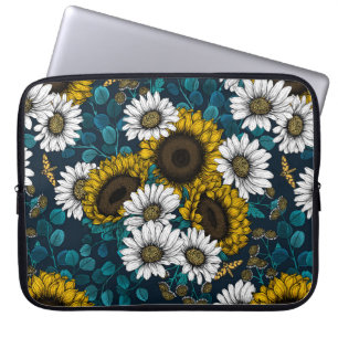Funda Para Portátil Flores de sol y marea, jardín de verano 2