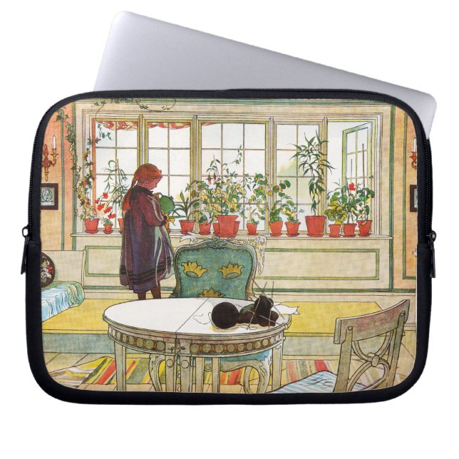 Funda Para Portátil Flores en el Windowsill por Carl Larsson (Frente)