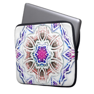 Funda Para Portátil Flores en textura de yeso, sombra suave sobre blan