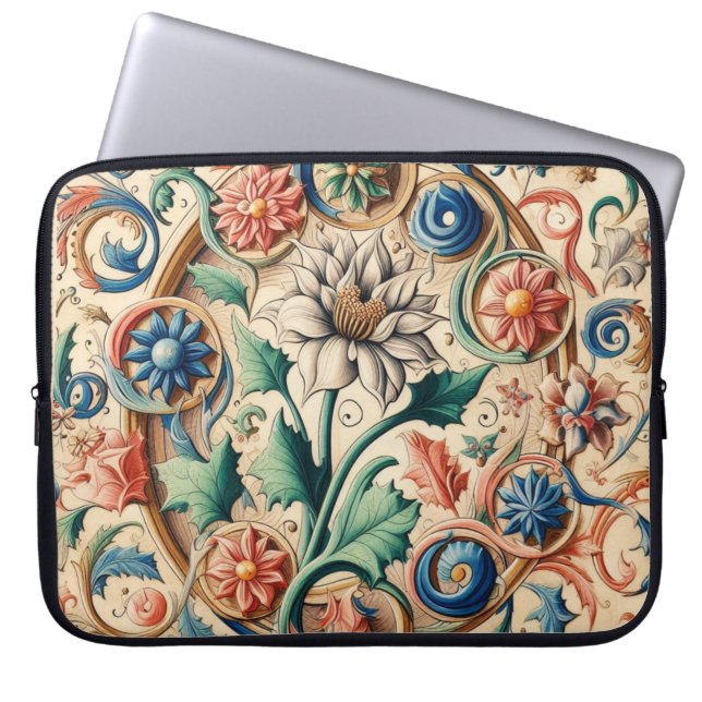 Funda Para Portátil Flores etéreas en armonía (Frente)