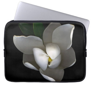 Funda Para Portátil Flores Flor de magnolia blanca única
