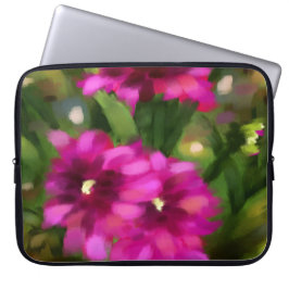 Funda Para Portátil Flores florales oscuras rosadas de Dahlia floridas