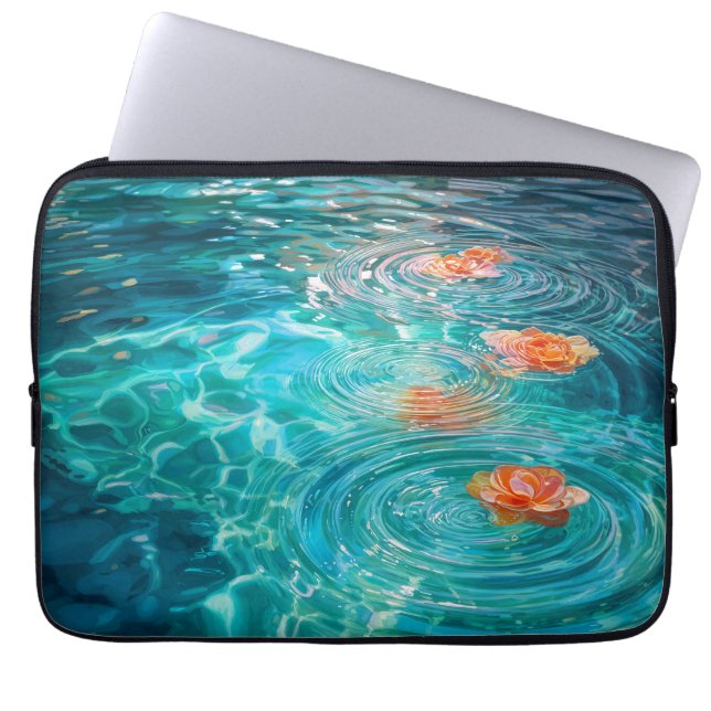 Funda Para Portátil Flores flotando en el agua (Frente)