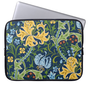 Funda Para Portátil Flores grandes florales: Vintage verde oscuro
