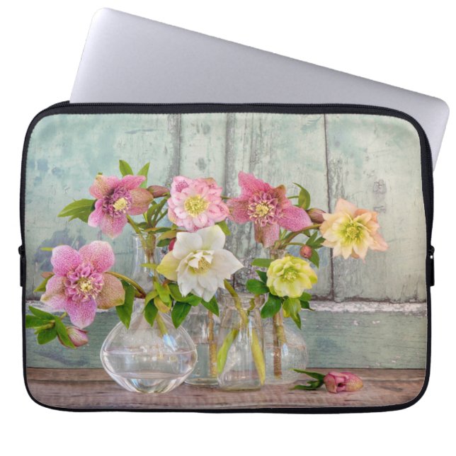 Funda Para Portátil Flores | Hellebores en vasos (Frente)