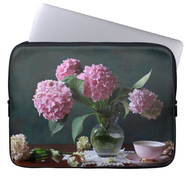 Funda Para Portátil Flores | Hidrangeas en Vase (Frente)