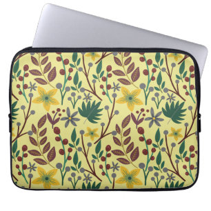 Funda Para Portátil Flores, hojas, ramas sin costura florales