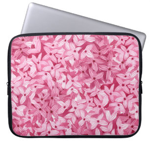 Funda Para Portátil Flores lilac color agua: fondo floral rosa