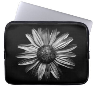 Funda Para Portátil Flores Negra Y Blanca 18