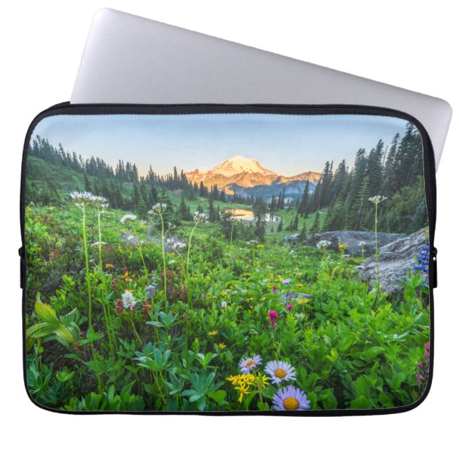 Funda Para Portátil Flores | Parque nacional Monte Rainier (Frente)