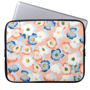 Funda Para Portátil Flores pequeñas de color de agua: Patrón de vintag
