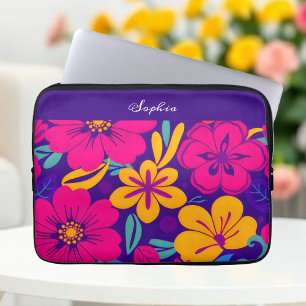 Funda Para Portátil Flores retro-estilo dopaminérgicas-de flores color