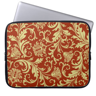 Funda Para Portátil Flores retro: fondo de patrón vintage.
