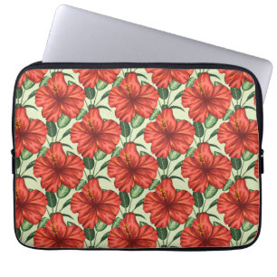 Funda Para Portátil Flores rojas trópicas sin costura
