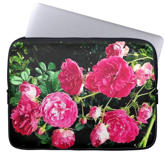 Funda Para Portátil Flores rosadas (Frente)