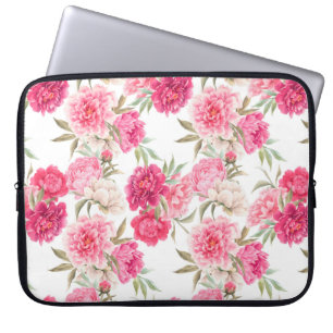 Funda Para Portátil Flores rosadas de peón sin inconvenientes