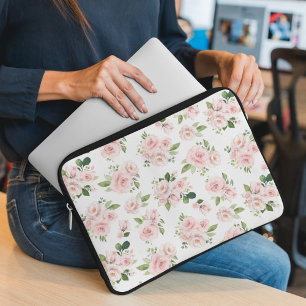 Funda Para Portátil Flores rosadas, rosas rosadas, flores acuáticas
