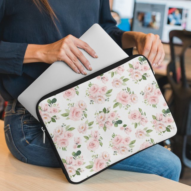 Funda Para Portátil Flores rosadas, rosas rosadas, flores acuáticas (Subido por el creador)