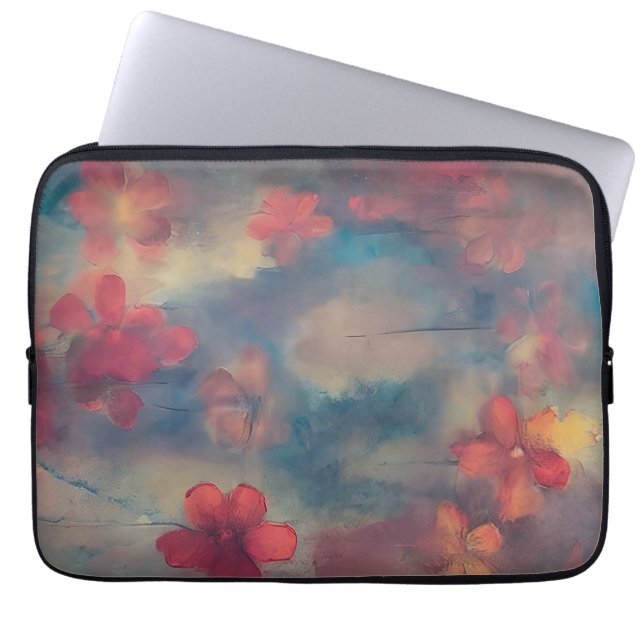 Funda Para Portátil Flores rosadas silenciadas (Frente)