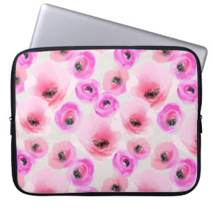Funda Para Portátil Flores rosas acuarela arte digital