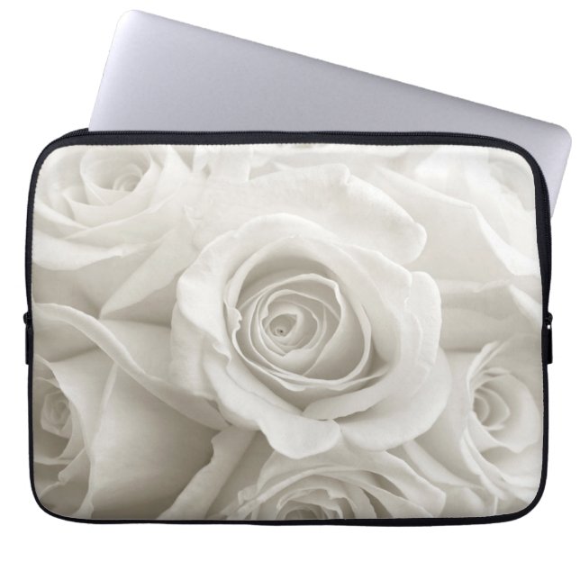 Funda Para Portátil Flores | Rosas blancas (Frente)