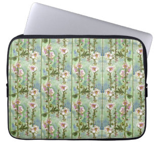 Funda Para Portátil Flores rosas dulces y dulces, y verdes