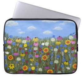Funda Para Portátil Flores silvestres con daisies