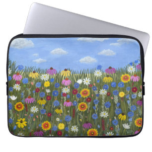 Funda Para Portátil Flores silvestres con margaritas