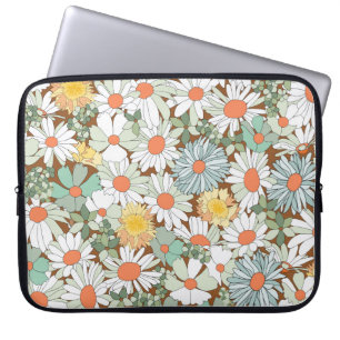 Funda Para Portátil Flores silvestres florales, vintage sin costuras.