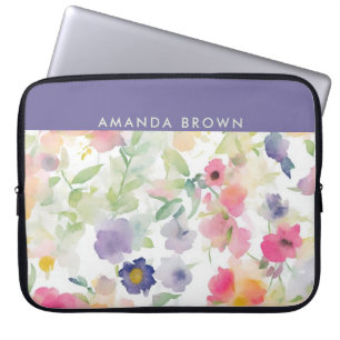 Funda Para Portátil Flores silvestres Lindas Modernas Elegantes Chic