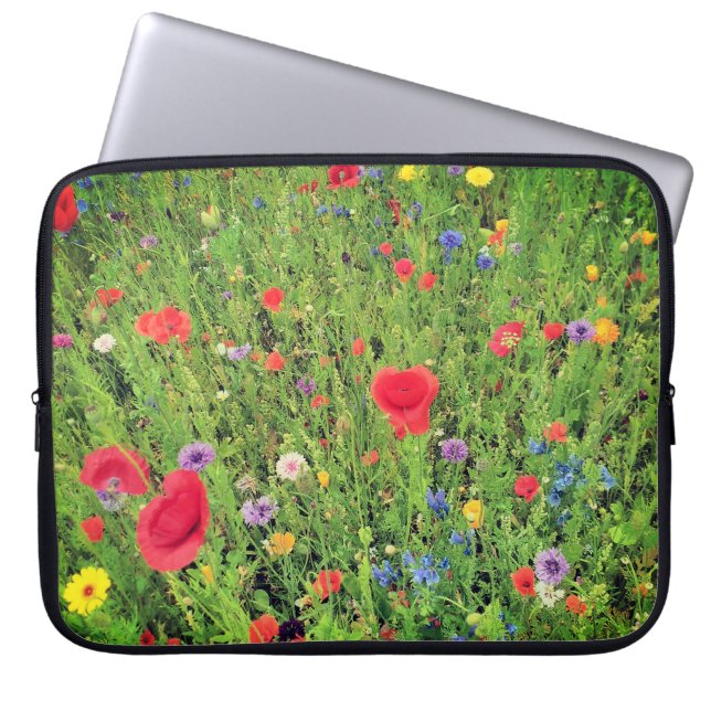 Funda Para Portátil Flores silvestres Mangas de portátil Neoprene de 1 (Frente)