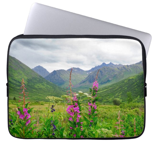 Funda Para Portátil Flores silvestres Valle de Alaska (Frente)
