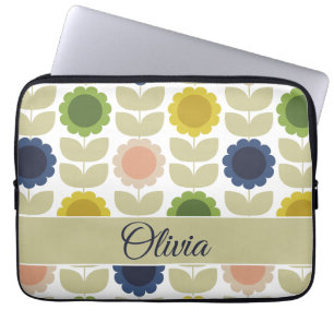 Funda Para Portátil Flores Tallos de Verano Retro Groovy