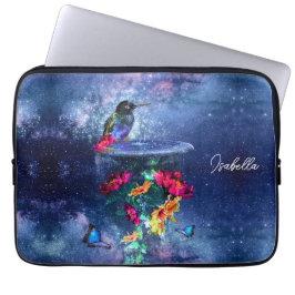 Funda Para Portátil Flores tropicales,colibrí personalizado