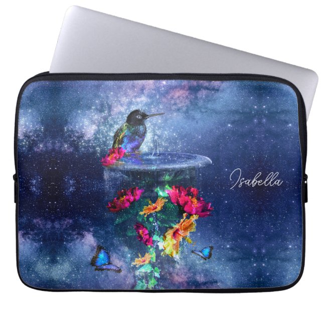 Funda Para Portátil Flores tropicales,colibrí personalizado (Frente)