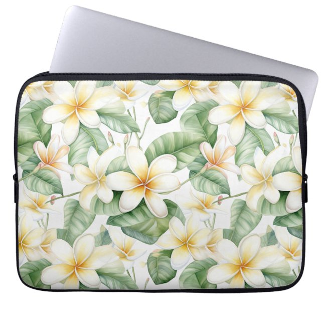 Funda Para Portátil Flores tropicales de Frangipani (Frente)