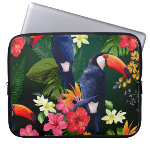 Funda Para Portátil Flores tropicales, toscanas: fondo floral.