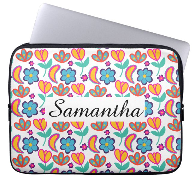 Funda Para Portátil Flores únicas y coloridas (Frente)