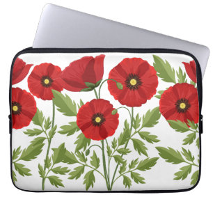 Funda Para Portátil Flores veraniegas alegres con adormidera