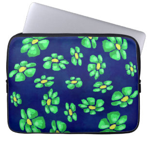 Funda Para Portátil Flores verdes y extravagantes bailan sobre fondo a