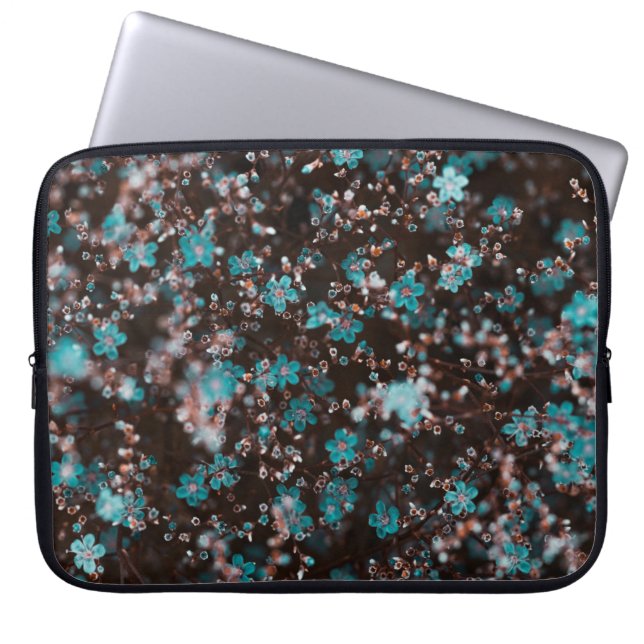 Funda Para Portátil Flores verdes y marrones (Frente)