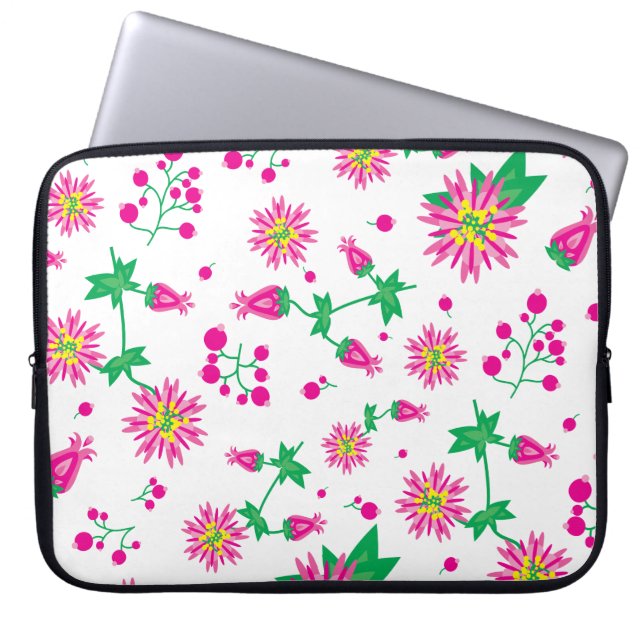 Funda Para Portátil Flores y bayas (Frente)