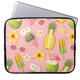 Funda Para Portátil Flores y frutos exóticos vintage sin fisuras