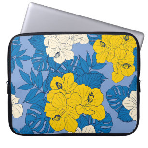 Funda Para Portátil Flores y hojas de Hibiscus