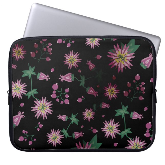 Funda Para Portátil Flores y niebla de bayas (Frente)