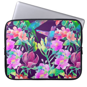 Funda Para Portátil Flores y pájaros exóticos