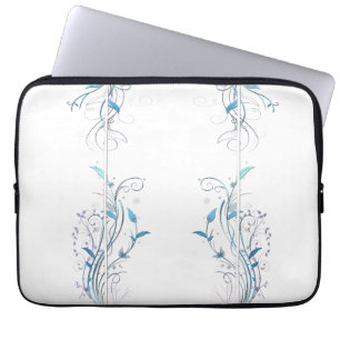 Funda Para Portátil Flores y vides azules