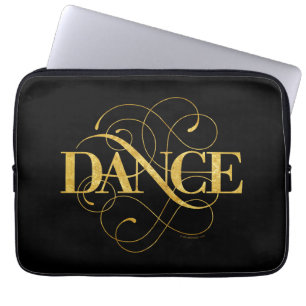 Funda Para Portátil Floritura de Baile (oro)